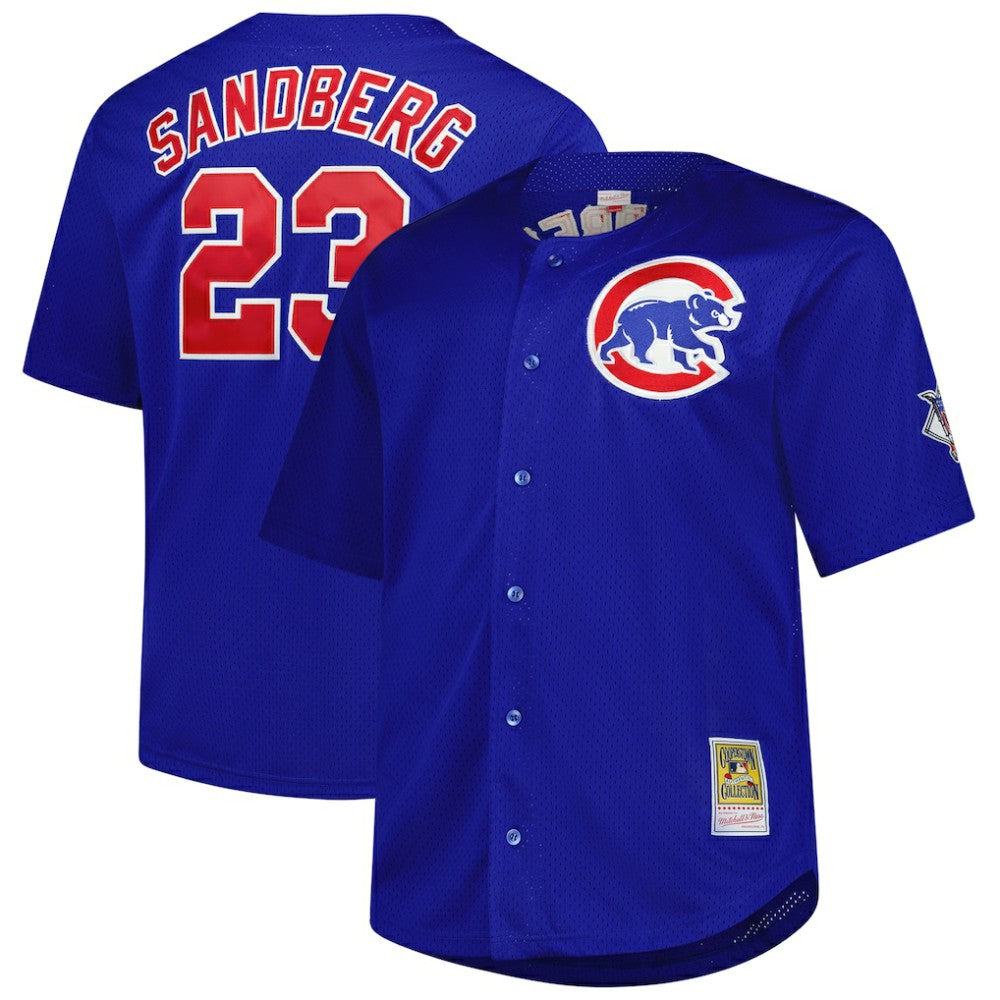 Ryne Sandberg Chicago Cubs Big & Tall Cooperstown Mesh Batting Practice Jersey Royal
