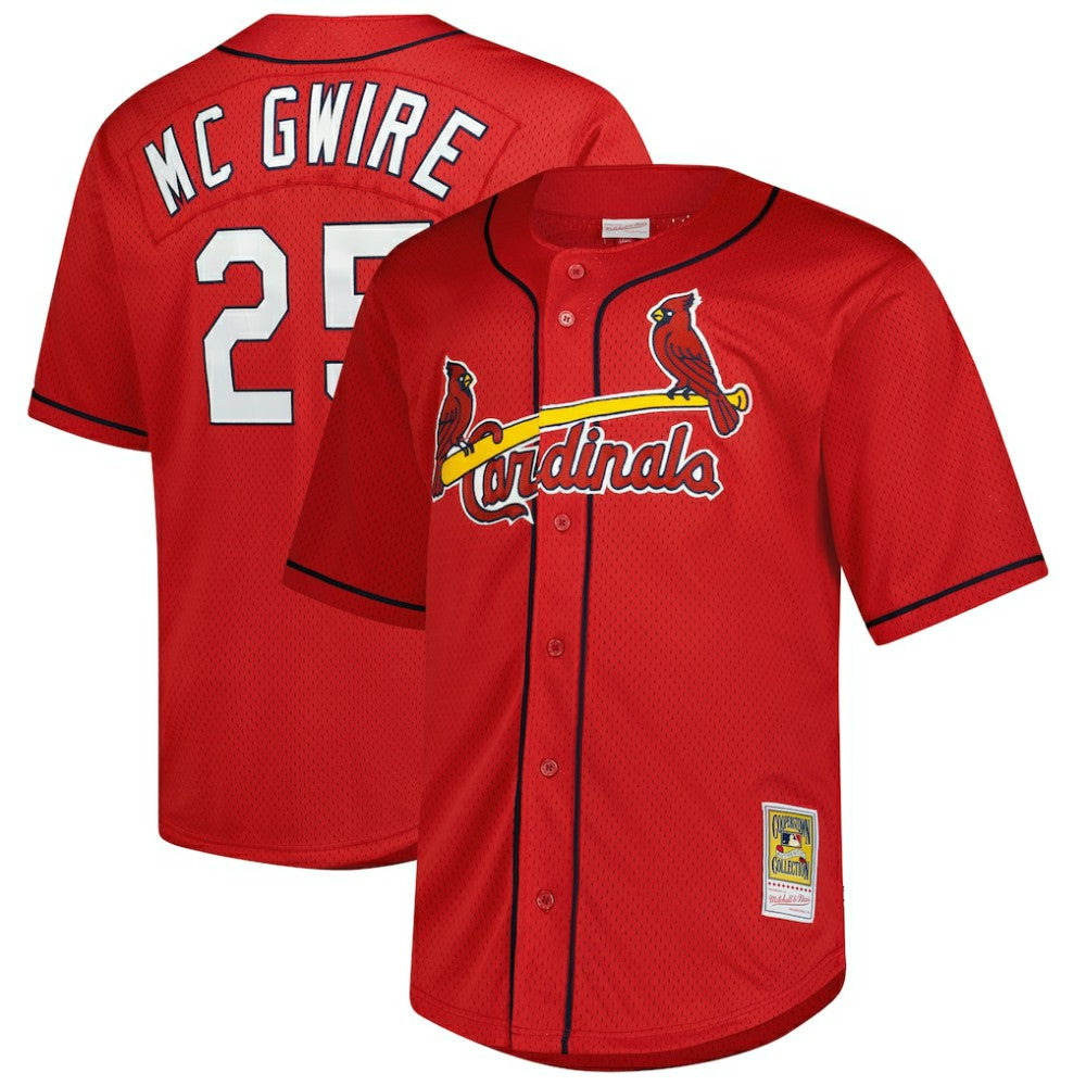 Mark McGwire St. Louis Cardinals Big & Tall Cooperstown Mesh Batting Practice Jersey Red