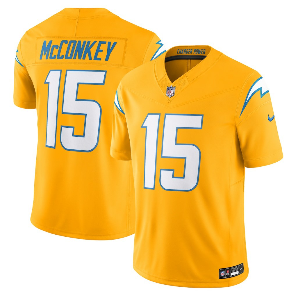 Ladd McConkey Los Angeles Chargers Alternate Charger Power Vapor F.U.S.E. Limited Jersey - Gold for sale