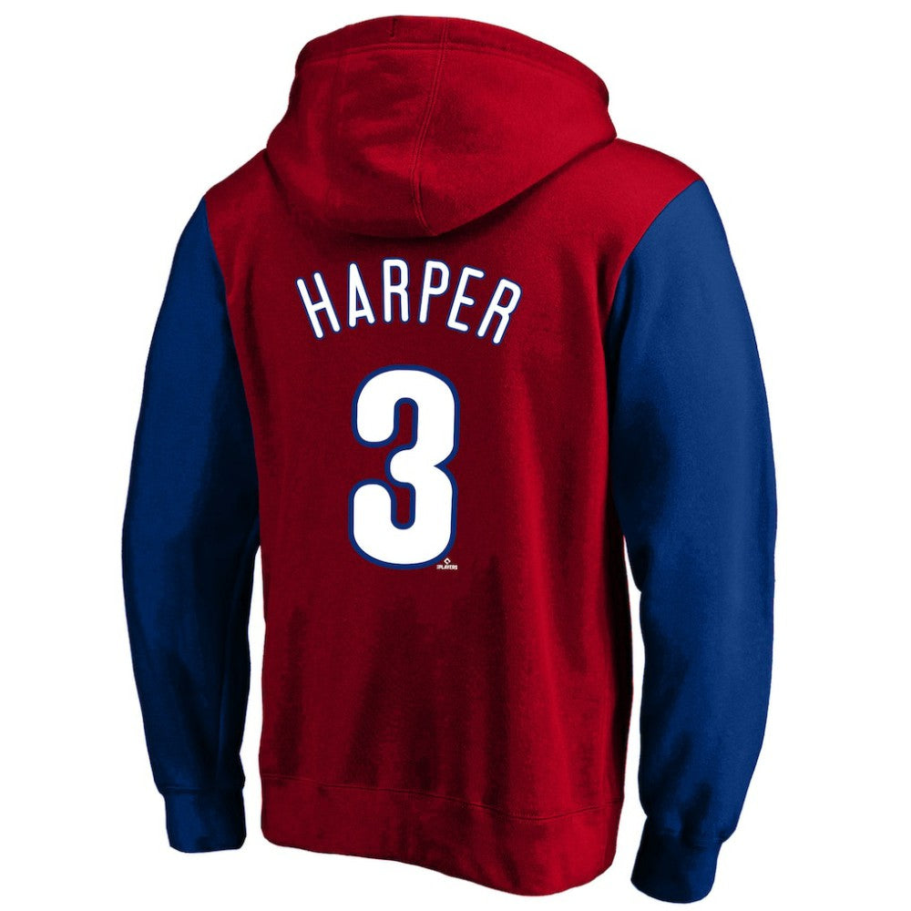 Bryce Harper Philadelphia Phillies Profile Big & Tall Name & Number Fleece Pullover Hoodie Red