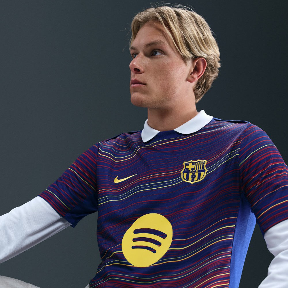 Barcelona Home 2025/26 Academy Pro Pre-Match Top - Navy online