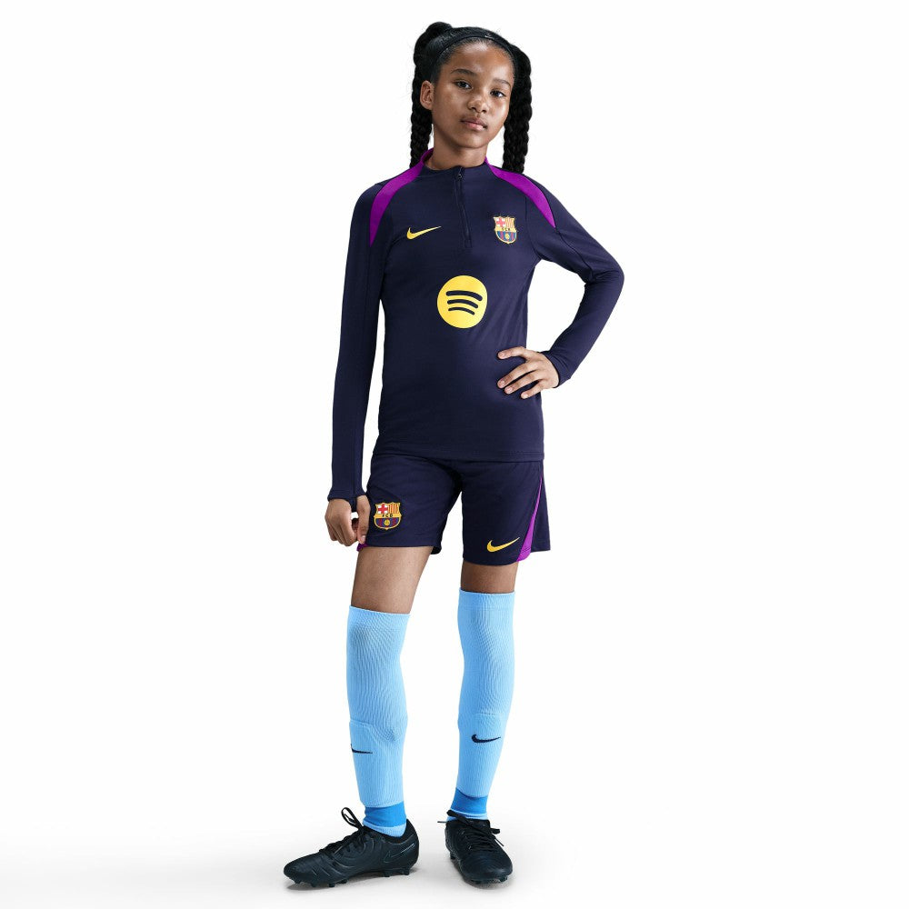 Barcelona Youth 2025/26 Strike Drill Quarter-Zip Dri-FIT Long Sleeve Top - Navy for sale