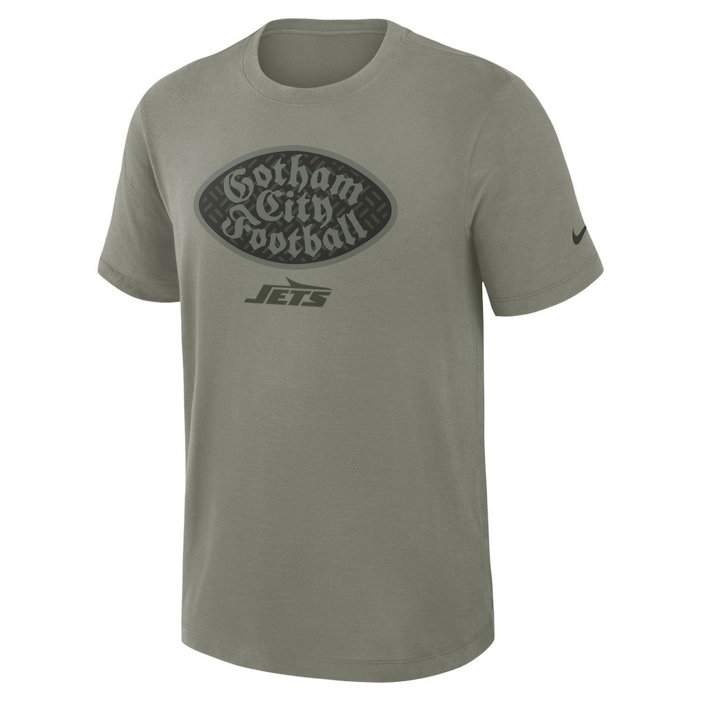New York Jets 2025 Rivalries Collection Slub Dri-FIT T-Shirt - Dark Stucco on sale
