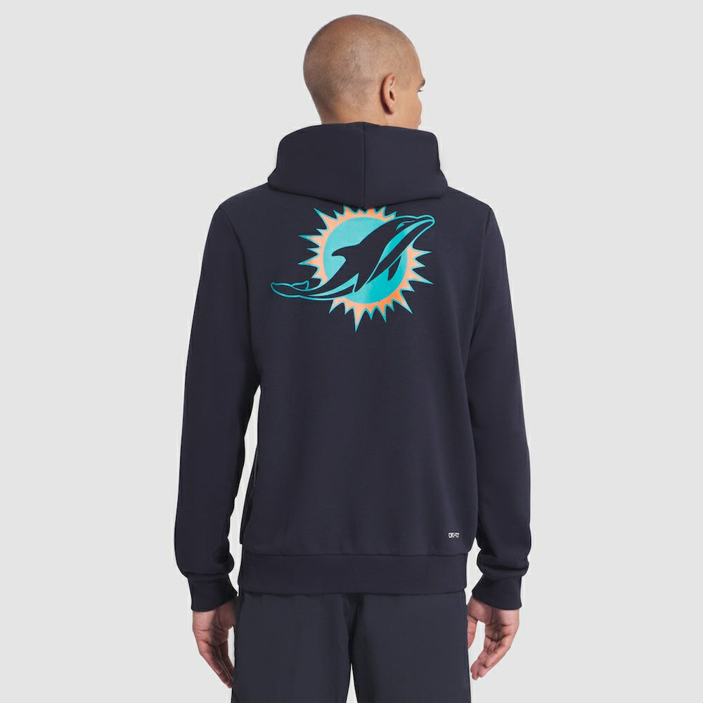 Miami Dolphins 2025 Rivalries Collection Standard Issue Sideline Dri-FIT Hoodie - Pitch Blue for sale