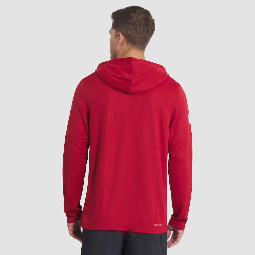 Arizona Cardinals 2025 Rivalries Collection Sideline Dri-FIT Long Sleeve Hoodie T-Shirt - Red on sale