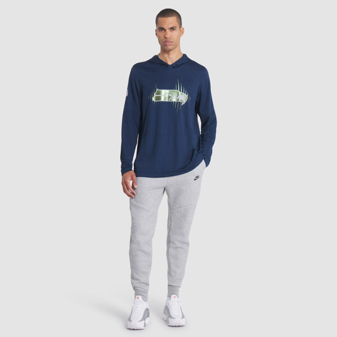 Seattle Seahawks 2025 Rivalries Collection Sideline Dri-FIT Long Sleeve Hoodie T-Shirt - College Navy on sale