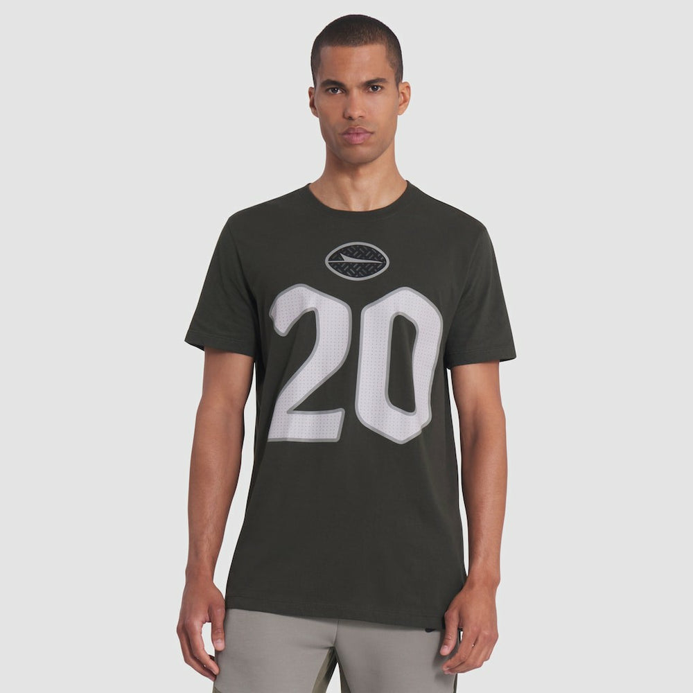 Breece Hall New York Jets 2025 Rivalries Collection Player Name & Number T-Shirt - Gotham Green sale