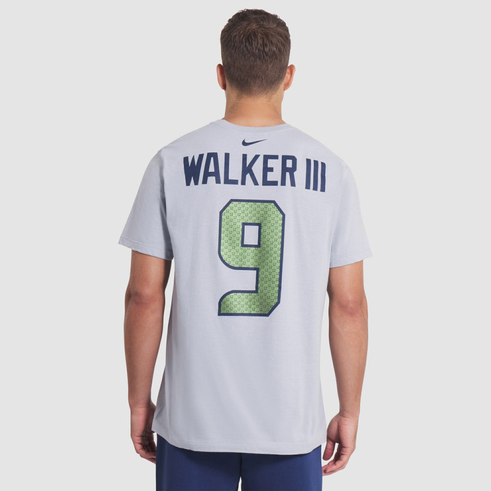 Kenneth Walker III Seattle Seahawks 2025 Rivalries Collection Player Name & Number T-Shirt - Wolf Gray for sale