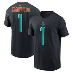 Tua Tagovailoa Miami Dolphins 2025 Rivalries Collection Player Name & Number T-Shirt - Pitch Blue discount