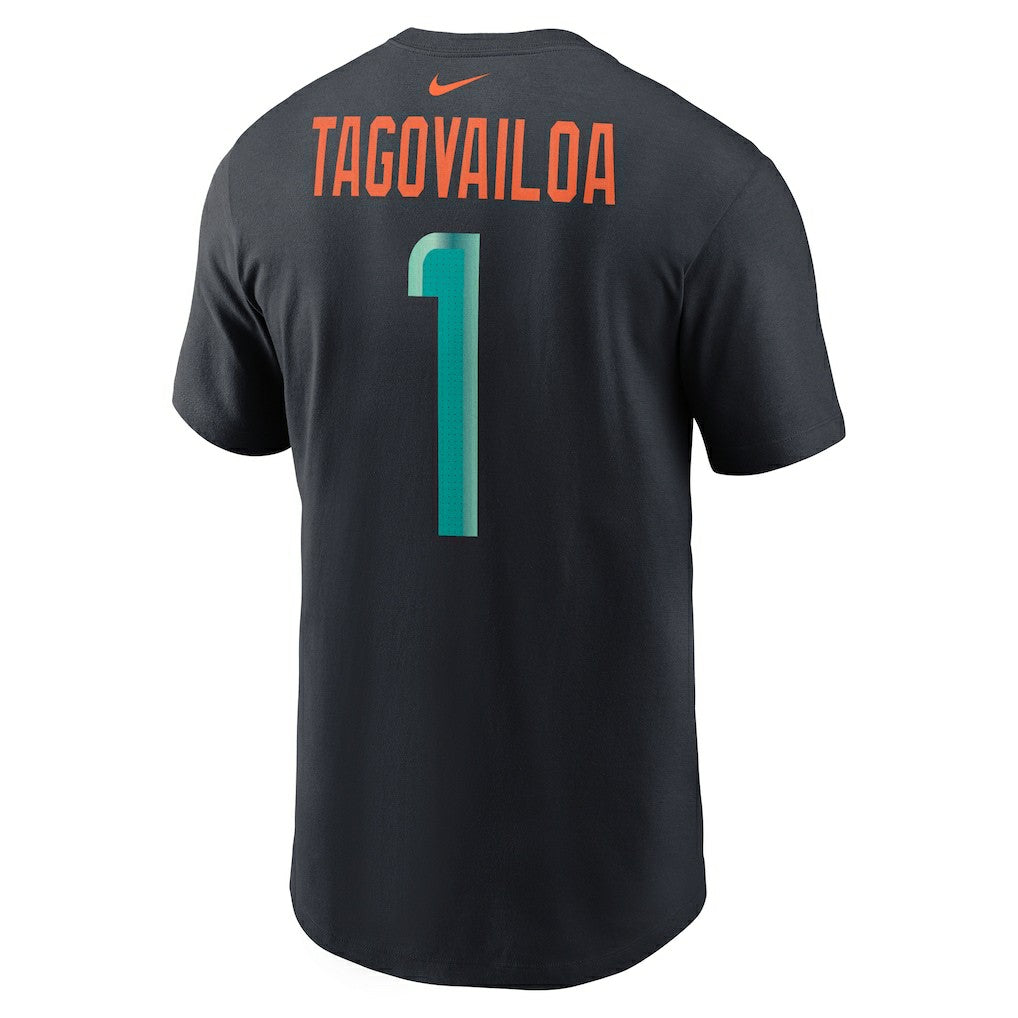 Tua Tagovailoa Miami Dolphins 2025 Rivalries Collection Player Name & Number T-Shirt - Pitch Blue discount