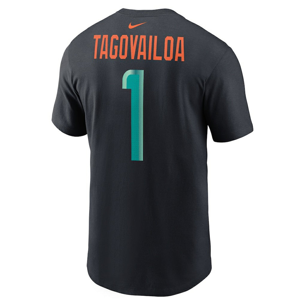 Tua Tagovailoa Miami Dolphins 2025 Rivalries Collection Player Name & Number T-Shirt - Pitch Blue discount