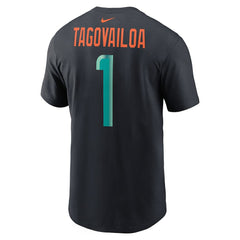 Tua Tagovailoa Miami Dolphins 2025 Rivalries Collection Player Name & Number T-Shirt - Pitch Blue discount