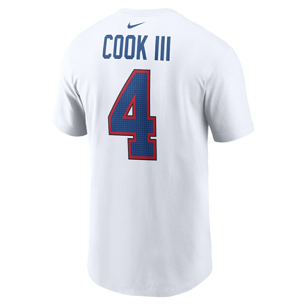 James Cook III Buffalo Bills Player Name & Number T-Shirt - White online