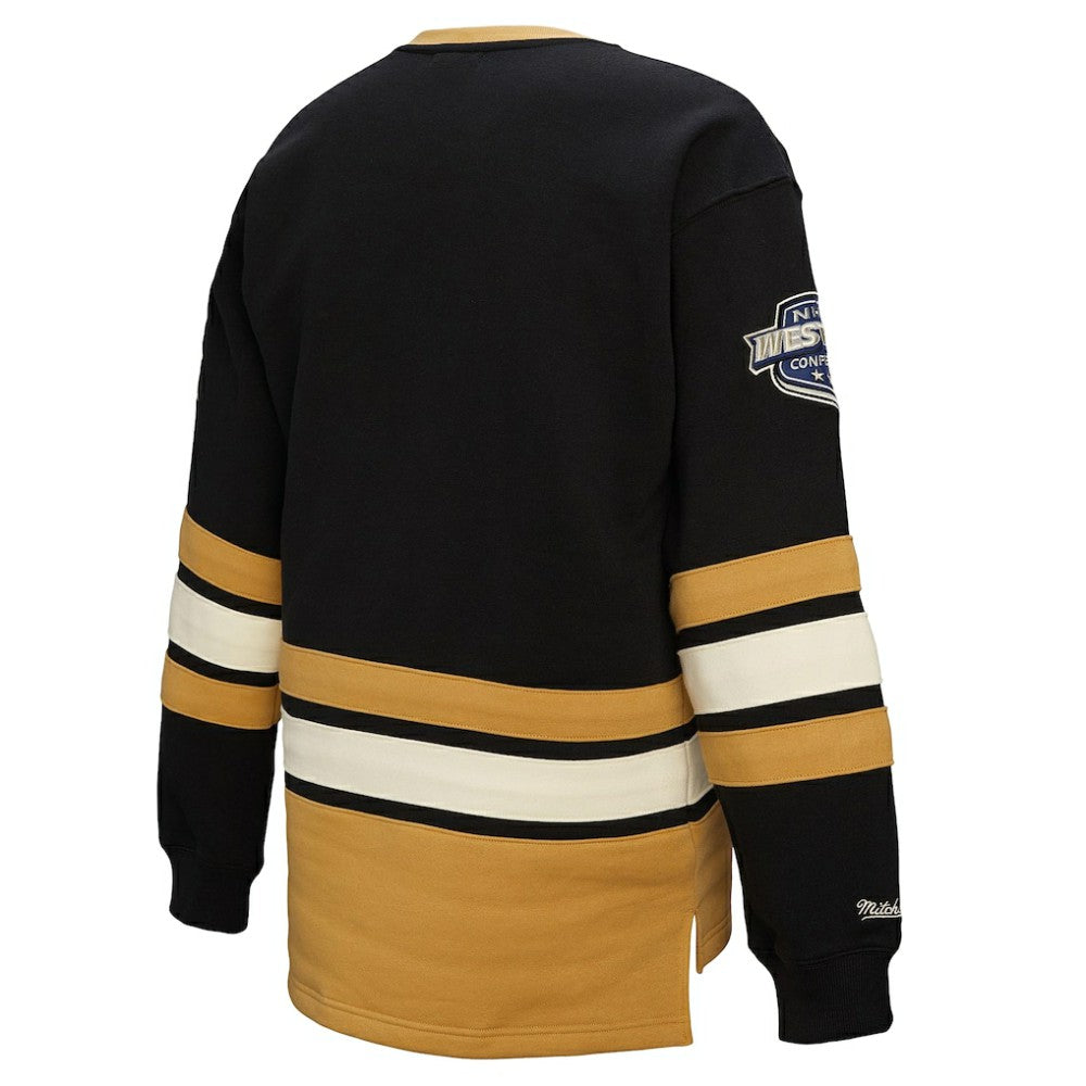 Vegas Golden Knights Mitchell & Ness Women's Heritage Lace-Up Pullover Sweatshirt - Black Sweatshirts