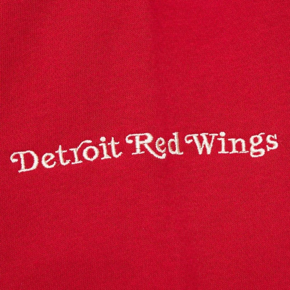 Detroit Red Wings Mitchell & Ness Women's Heritage Lace-Up Pullover Sweatshirt - Red Sweatshirts