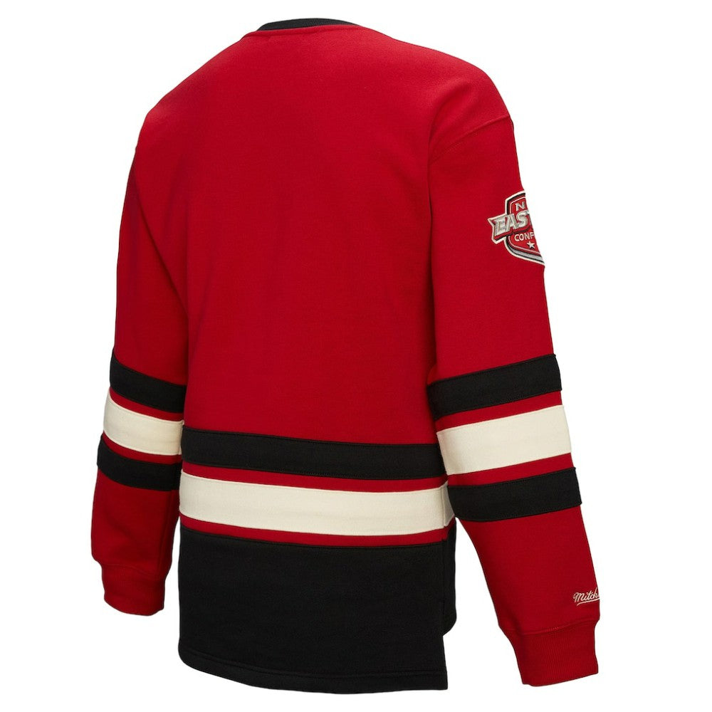 New Jersey Devils Mitchell & Ness Women's Heritage Lace-Up Pullover Sweatshirt - Red Sweatshirts