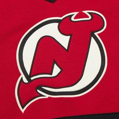 New Jersey Devils Mitchell & Ness Women's Heritage Lace-Up Pullover Sweatshirt - Red Sweatshirts