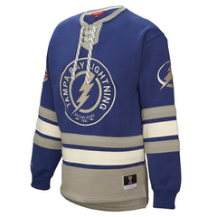 Tampa Bay Lightning Mitchell & Ness Women's Heritage Lace-Up Pullover Sweatshirt - Blue Sweatshirts