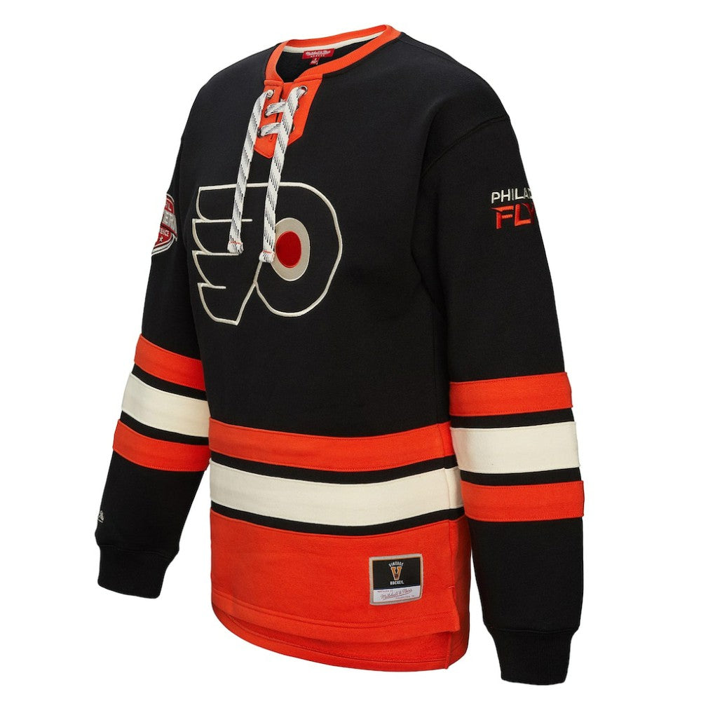 Philadelphia Flyers Mitchell & Ness Women's Heritage Lace-Up Pullover Sweatshirt - Black Sweatshirts