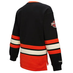 Philadelphia Flyers Mitchell & Ness Women's Heritage Lace-Up Pullover Sweatshirt - Black Sweatshirts
