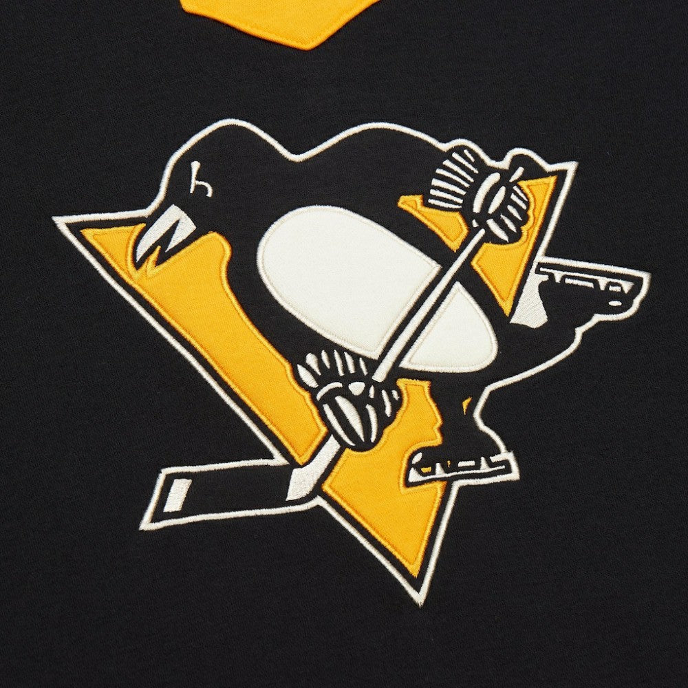 Pittsburgh Penguins Mitchell & Ness Women's Heritage Lace-Up Pullover Sweatshirt - Black Sweatshirts