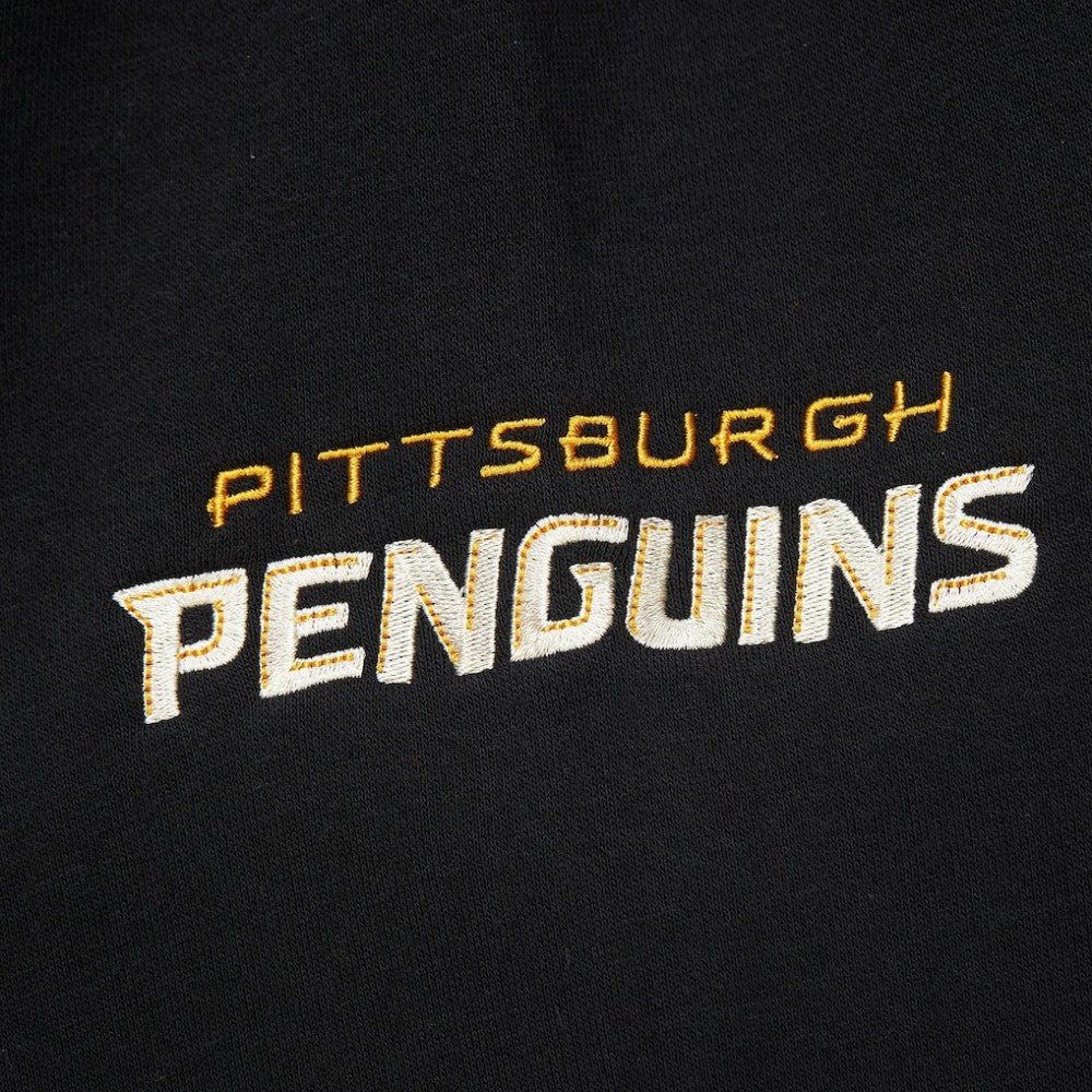 Pittsburgh Penguins Mitchell & Ness Women's Heritage Lace-Up Pullover Sweatshirt - Black Sweatshirts