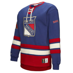 New York Rangers Heritage Lace-Up Pullover Sweatshirt - Royal Sweatshirts