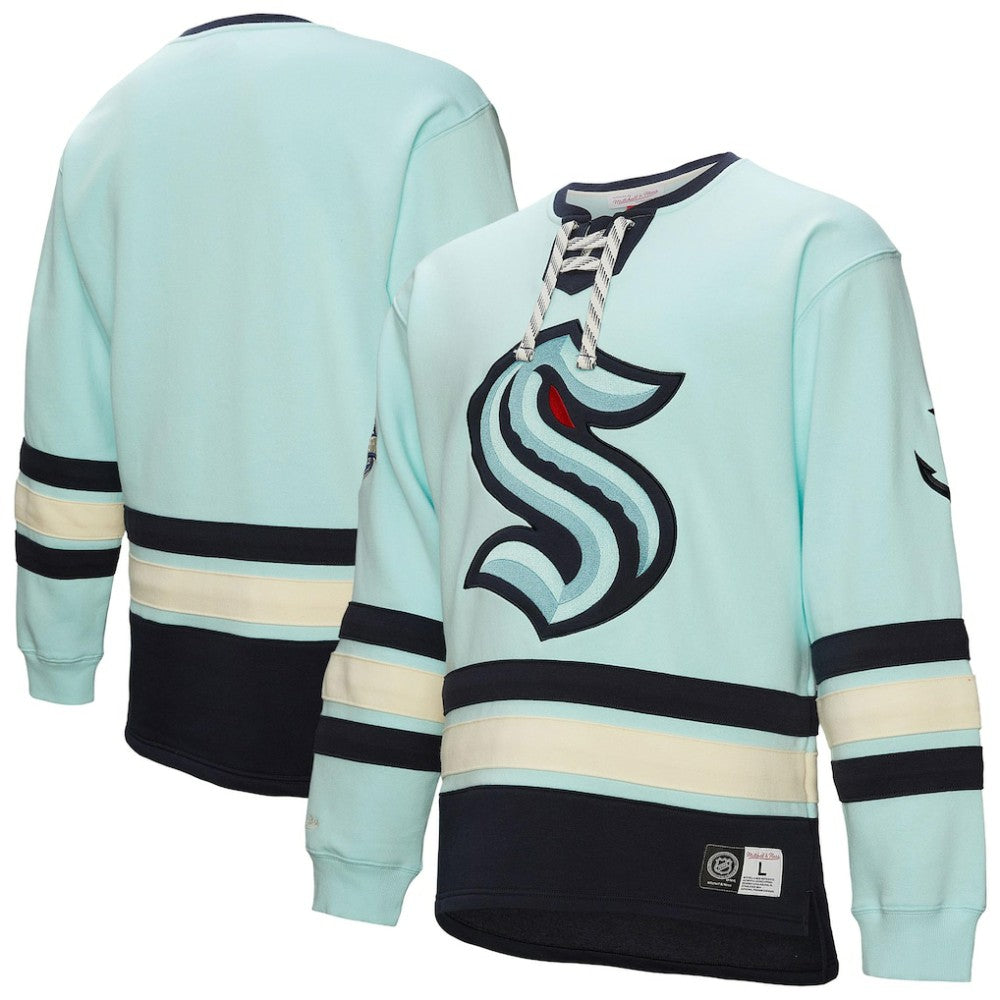 Seattle Kraken Heritage Lace-Up Pullover Sweatshirt - Light Blue Sweatshirts