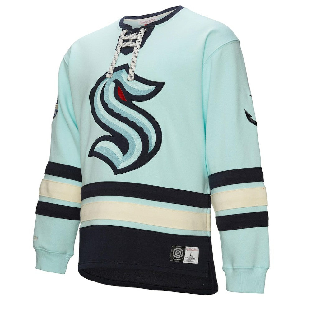 Seattle Kraken Heritage Lace-Up Pullover Sweatshirt - Light Blue Sweatshirts