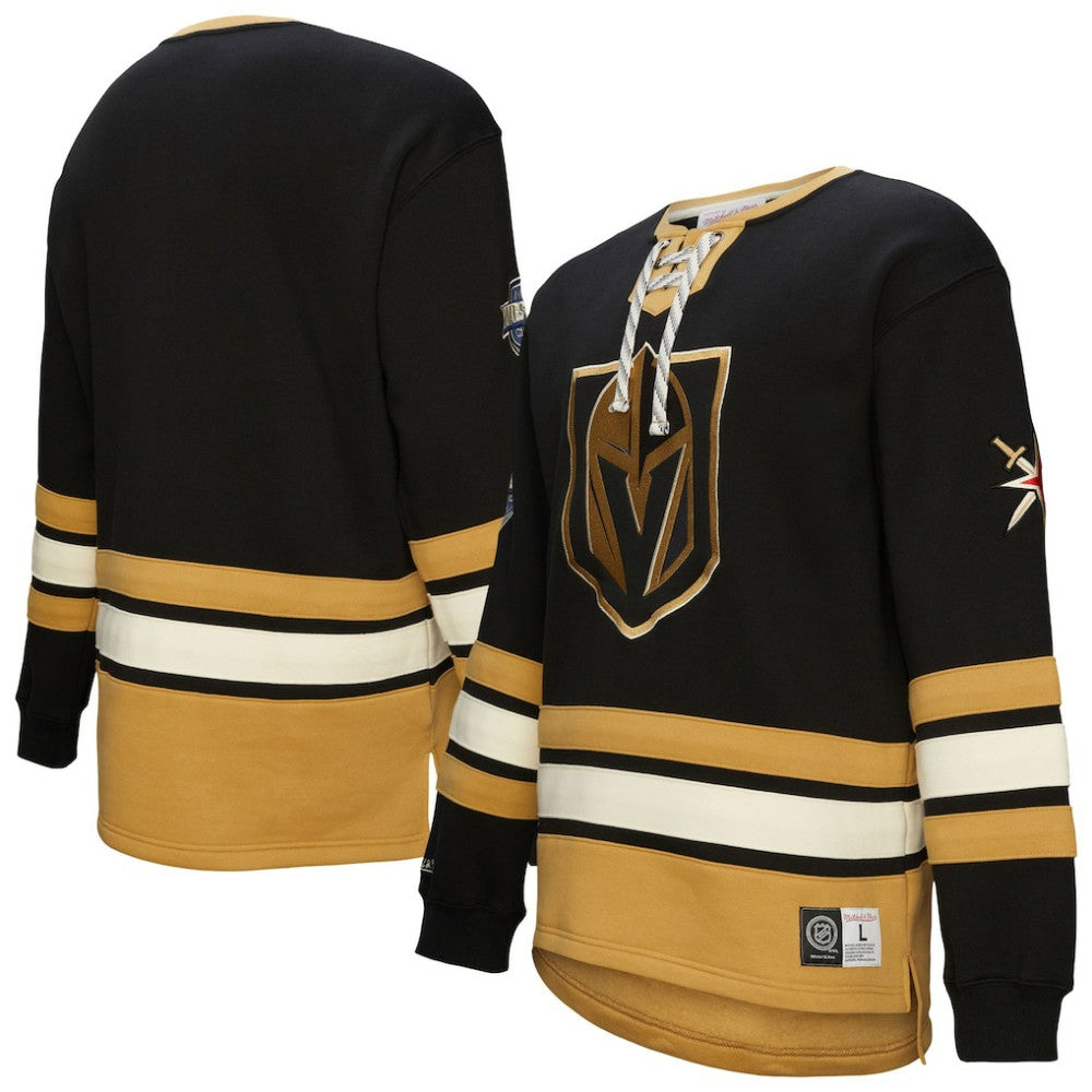 Vegas Golden Knights Heritage Lace-Up Pullover Sweatshirt - Black Sweatshirts
