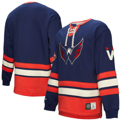 Washington Capitals Heritage Lace-Up Pullover Sweatshirt - Navy Sweatshirts