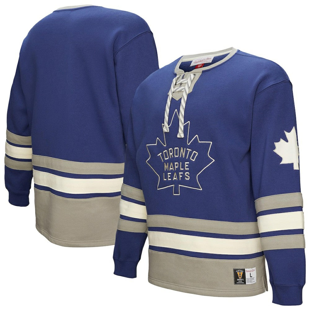 Toronto Maple Leafs Heritage Lace-Up Pullover Sweatshirt - Blue Sweatshirts