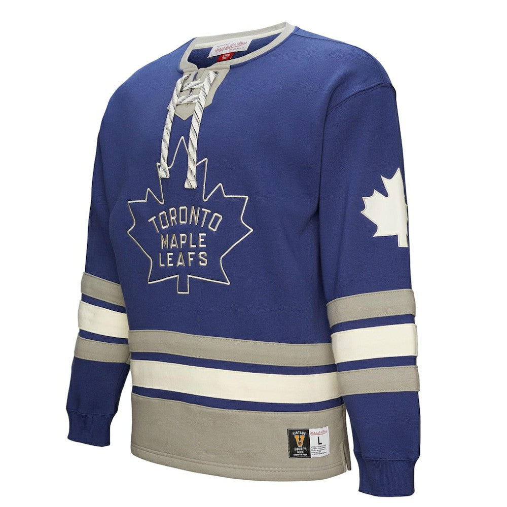 Toronto Maple Leafs Heritage Lace-Up Pullover Sweatshirt - Blue Sweatshirts