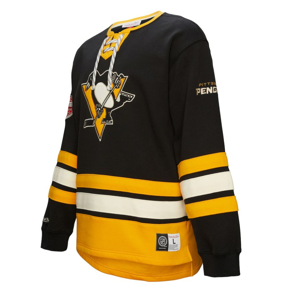 Pittsburgh Penguins Heritage Lace-Up Pullover Sweatshirt - Black Sweatshirts