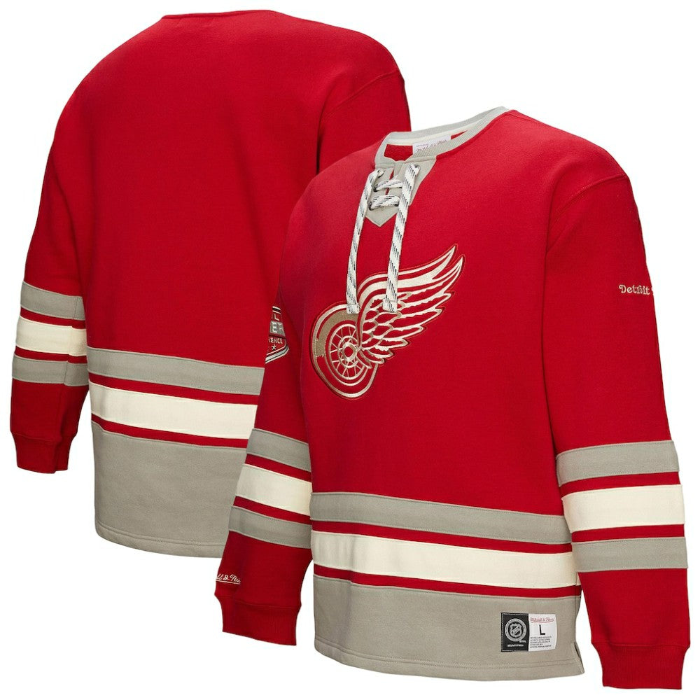 Detroit Red Wings Heritage Lace-Up Pullover Sweatshirt - Red Sweatshirts