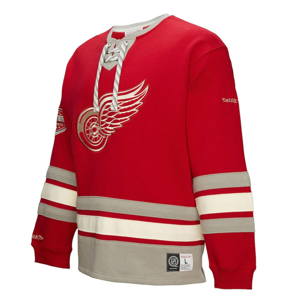 Detroit Red Wings Heritage Lace-Up Pullover Sweatshirt - Red Sweatshirts