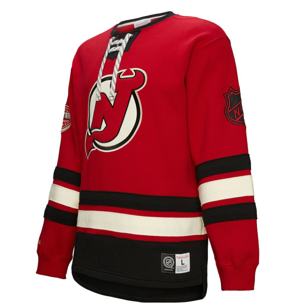 New Jersey Devils Heritage Lace-Up Pullover Sweatshirt - Red Sweatshirts