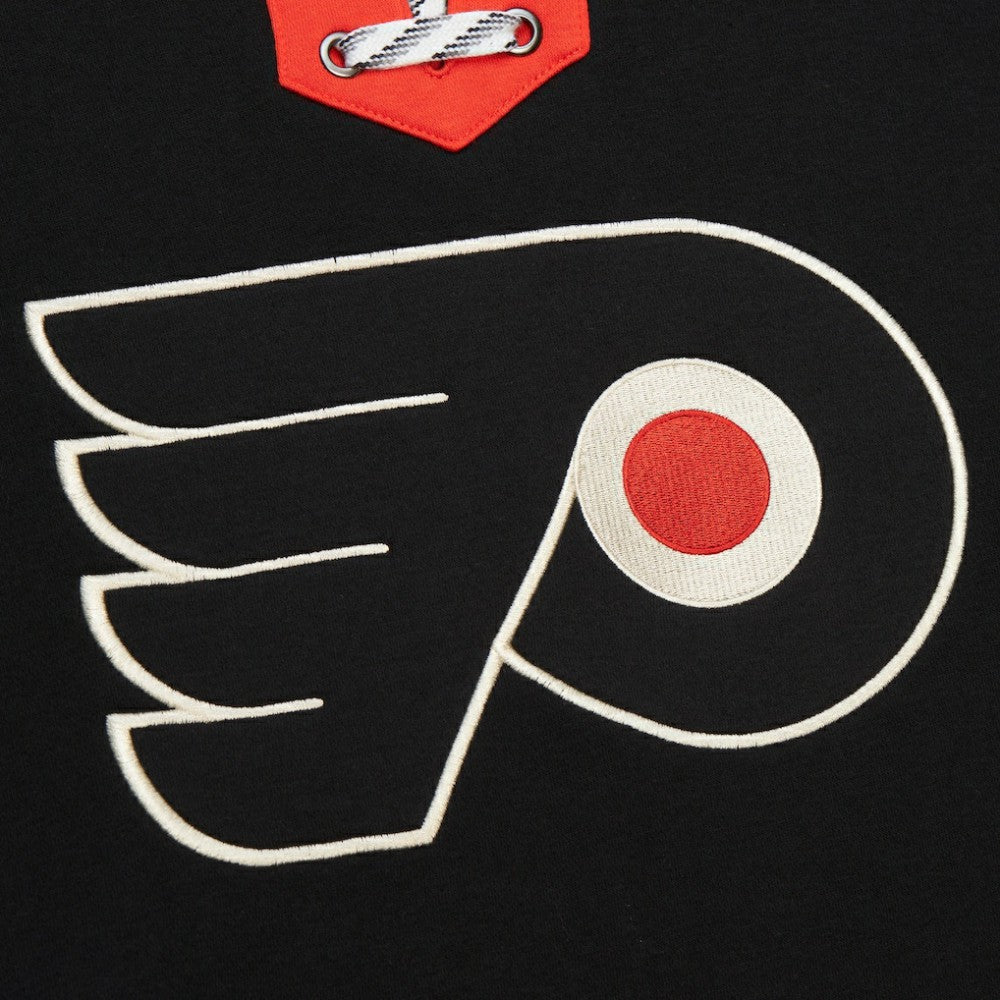 Philadelphia Flyers Heritage Lace-Up Pullover Sweatshirt - Black Sweatshirts