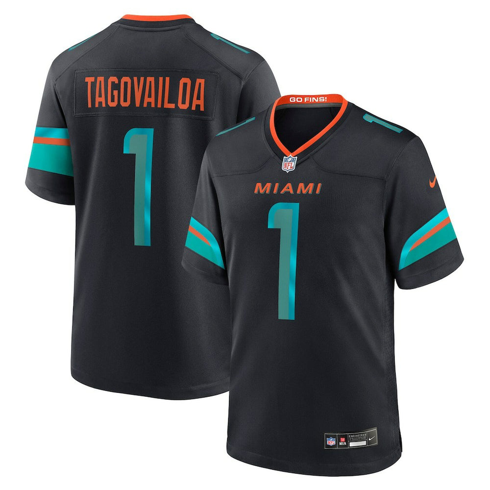 Tua Tagovailoa Miami Dolphins 2025 Rivalries Collection Game Jersey - Pitch Blue sale