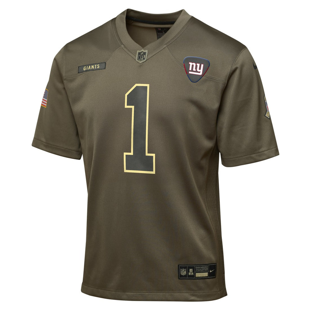 Malik Nabers New York Giants Youth 2025 Salute to Service Game Jersey - Olive outlet