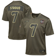 C.J. Stroud Houston Texans Youth 2025 Salute to Service Game Jersey - Olive sale