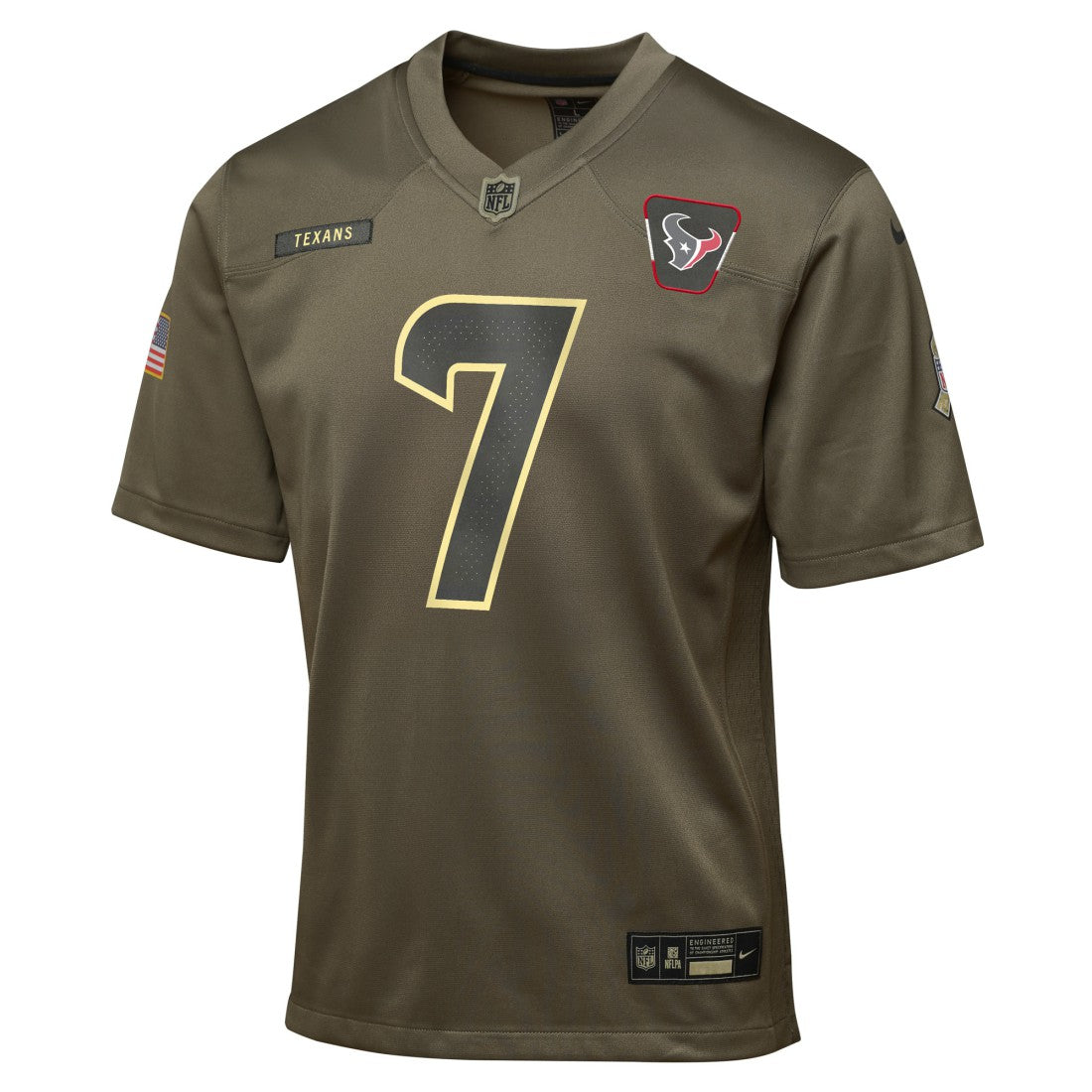 C.J. Stroud Houston Texans Youth 2025 Salute to Service Game Jersey - Olive sale