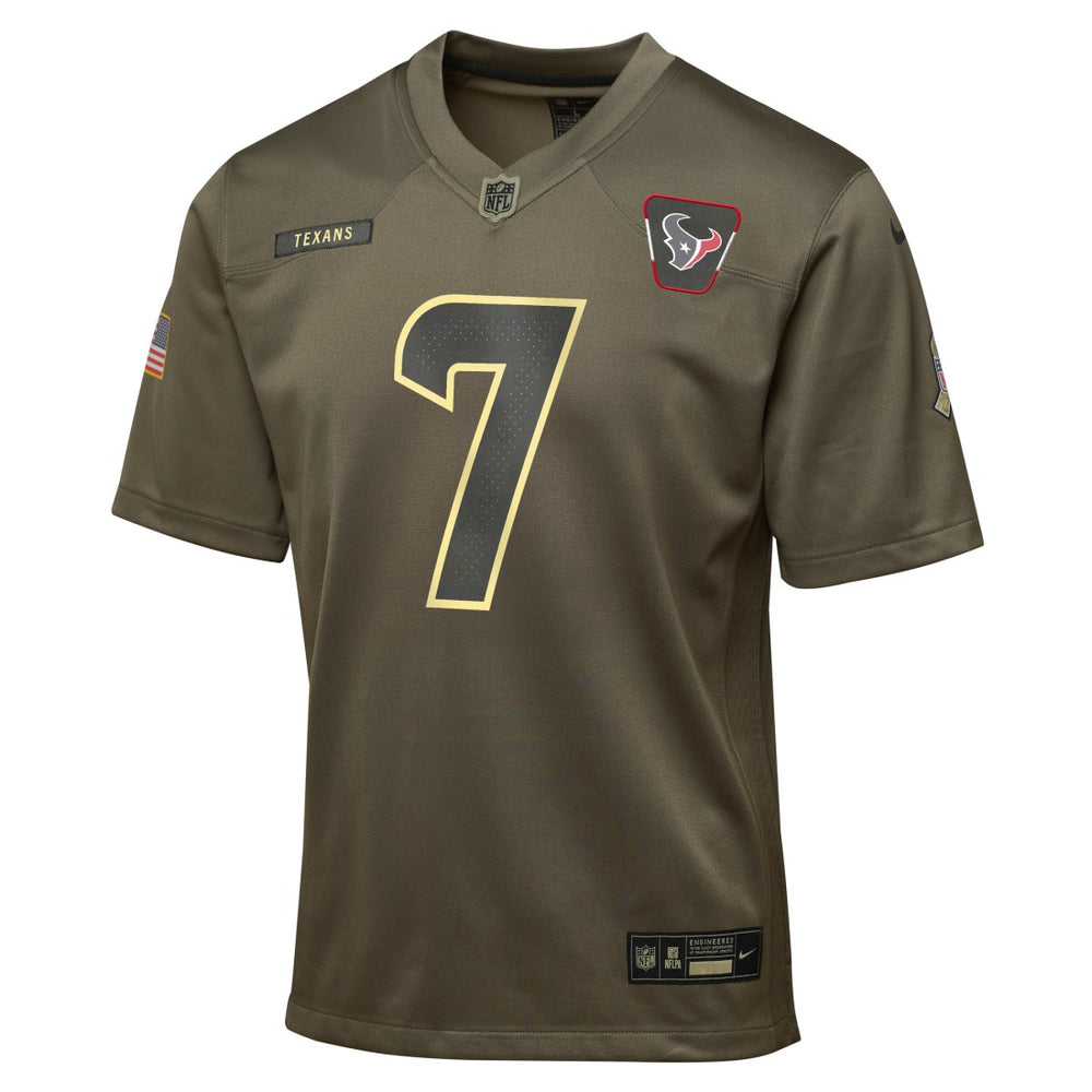 C.J. Stroud Houston Texans Youth 2025 Salute to Service Game Jersey - Olive sale