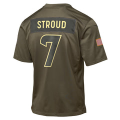 C.J. Stroud Houston Texans Youth 2025 Salute to Service Game Jersey - Olive sale