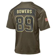 Brock Bowers Las Vegas Raiders Youth 2025 Salute to Service Game Jersey - Olive on sale