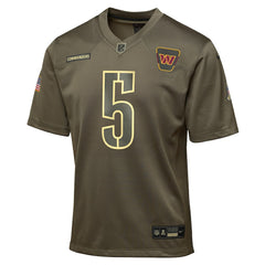 Jayden Daniels Washington Commanders Youth 2025 Salute to Service Game Jersey - Olive outlet