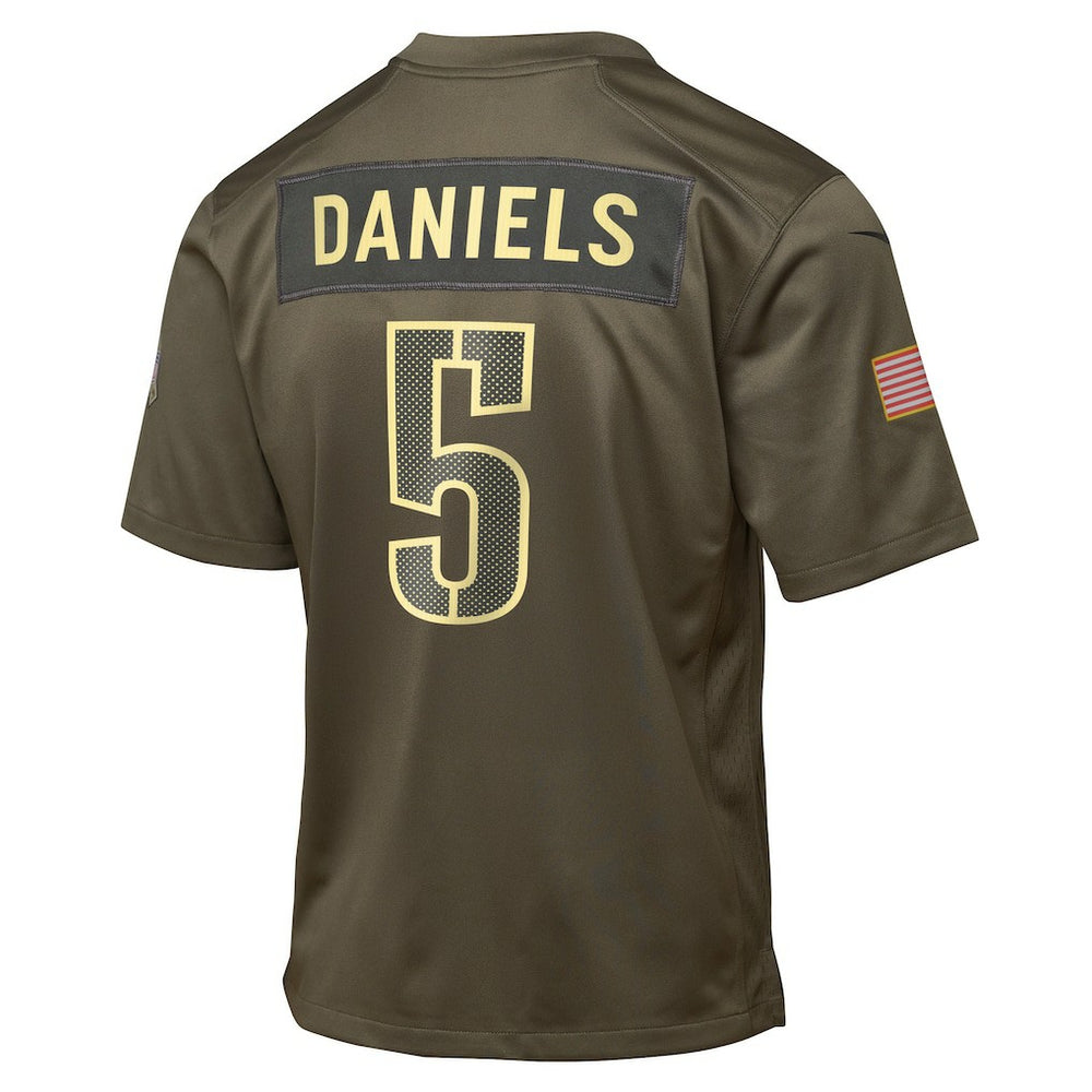 Jayden Daniels Washington Commanders Youth 2025 Salute to Service Game Jersey - Olive outlet