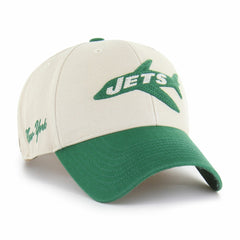 New York Jets '47 Fairfield MVP Throwback Adjustable Hat - Cream/Kelly Green for sale