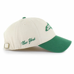 New York Jets '47 Fairfield MVP Throwback Adjustable Hat - Cream/Kelly Green for sale