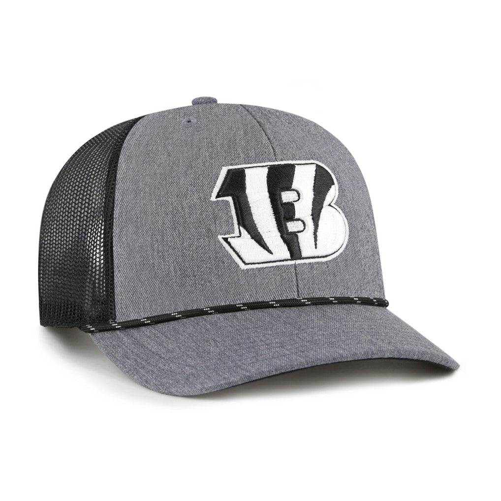 Cincinnati Bengals '47 Carbon Rope Trucker Adjustable Hat - Heather Charcoal on sale